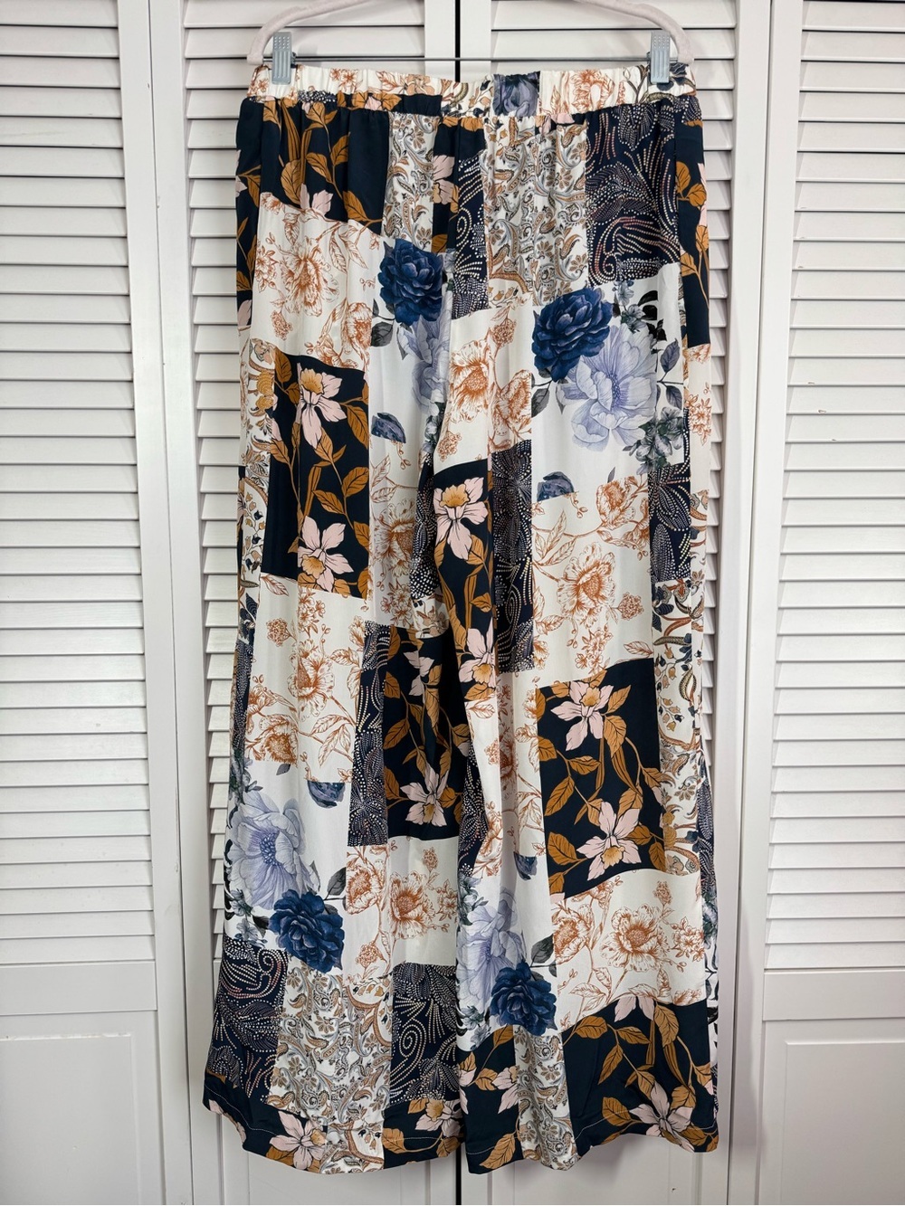 Johnny Was Jade Polaris Silk Easy Pant Wide Leg Patchwork Print Floaty Large NWT - Picture 6 of 9
